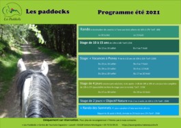 programme de l'été 2021 - Les Paddocks - Vollore Montagne 